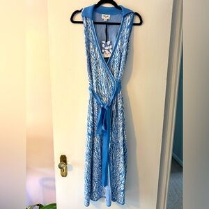 DVF BY TARGET Blue Sweater Wrap Dress (Size XL)